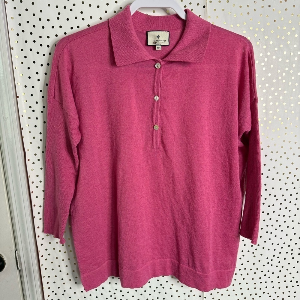 Tuckernuck Pink Relaxed Polo Button Down